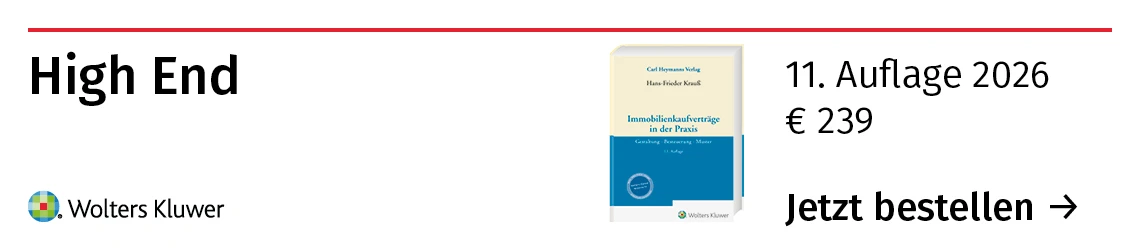 Banner Carl Heymanns Krauß Immobilienkaufverträge in der Praxis